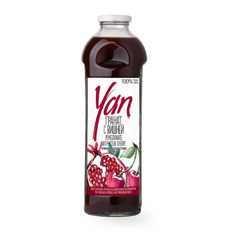 Sok Granat z Wiśnią 100% YAN - Tłoczony na Zimno, Bez Cukru (930ml) Ararateu.com Sklep Ormiański