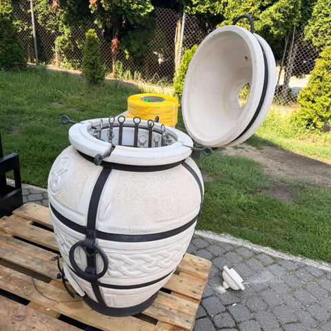 Tundir Ormiański na Drewno "Ararat" – Ceramiczny Tandyr z Pokrywą na Zawiasach Ararateu.com Sklep Ormiański