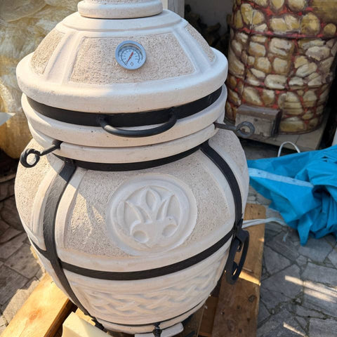 Tundir Ormiański na Drewno "Ararat" – Ceramiczny Tandyr z Pokrywą na Zawiasach Ararateu.com Sklep Ormiański