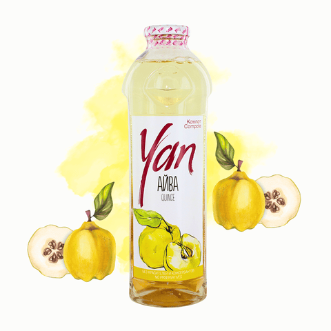 Napój z Pigwy YAN – Kompot z Kawałkami Owoców (930ml) Ararateu.com Sklep Ormiański