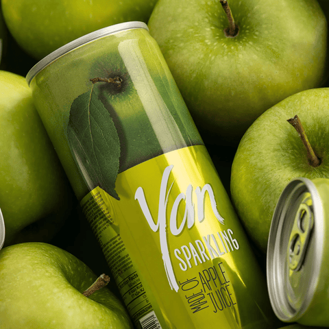 Musujący Sok Jabłkowy YAN – Gazowany 100% Soku (Puszka 250ml) Ararateu.com Sklep Ormiański